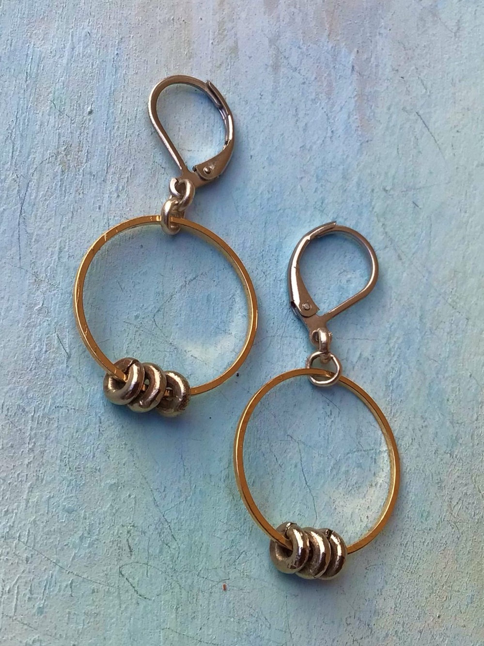 Sterling Silver Sundance charm Earrings gold plated circle